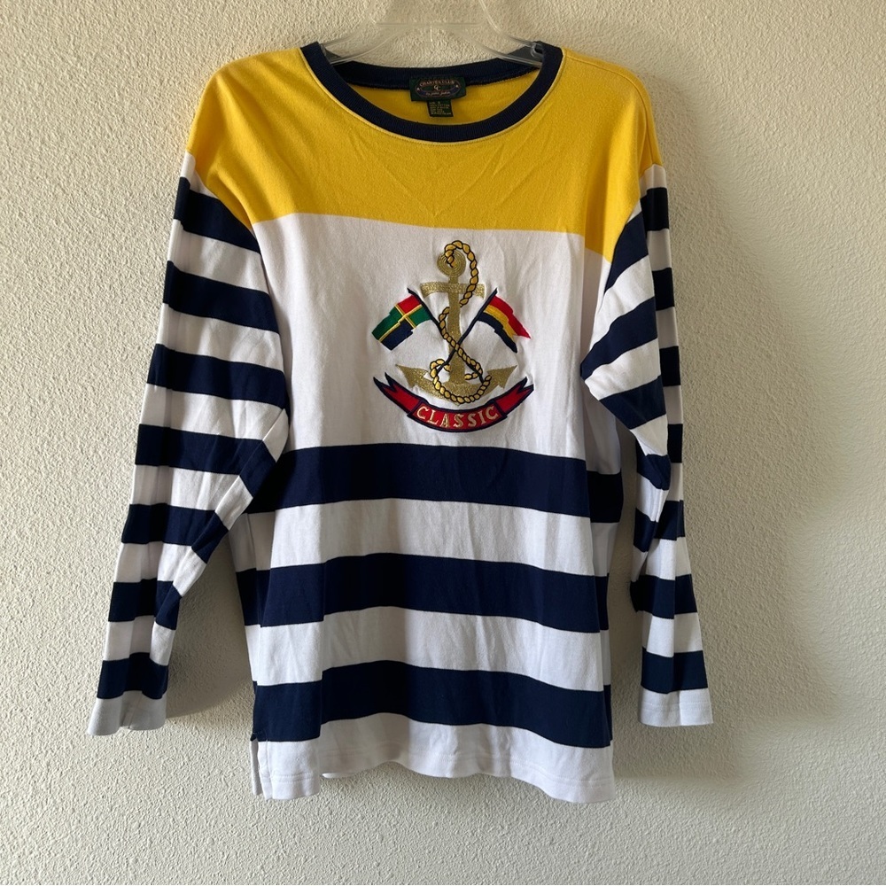 VTG Charter Club Color Block Striped Embroidered Men’s Small Nautical Coastal